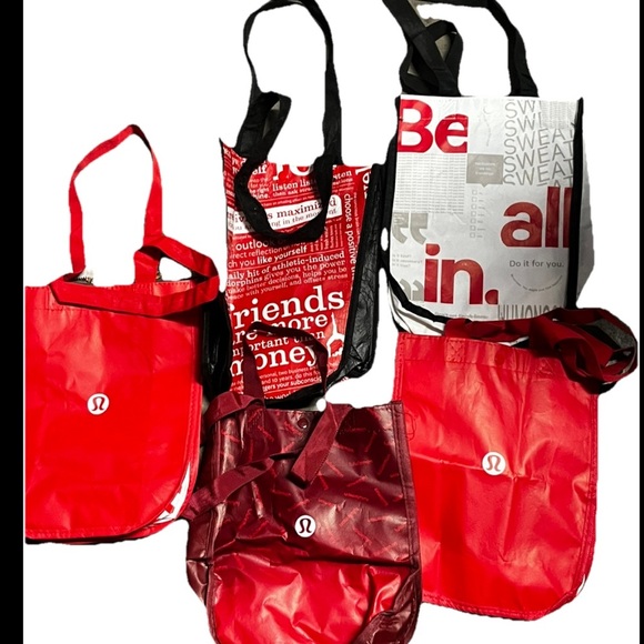 Lululemon Reusable Shopping Gift Bag Small Tote Lot 5 - Picture 1 of 3